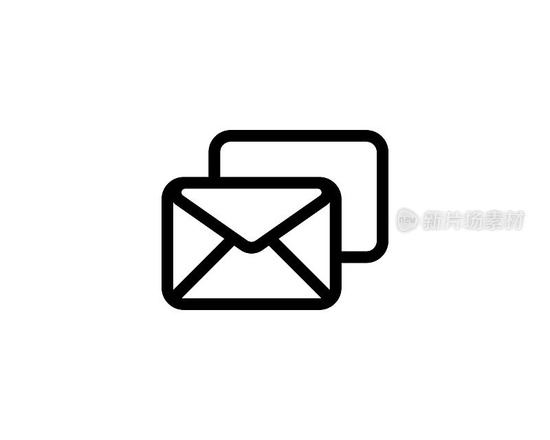 Mail, email, envelope line icon and receive message symbol sign button. Vector on isolated white background. EPS 10
